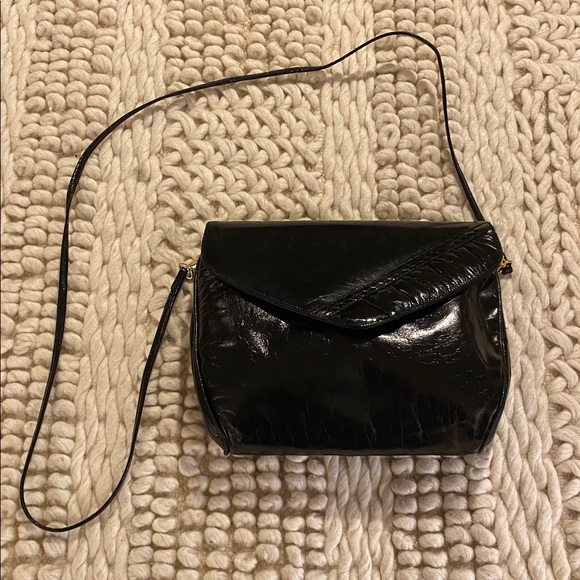 Vintage Patent Leather w/ Snakeskin Clutch / Crossbody - Picture 14 of 15